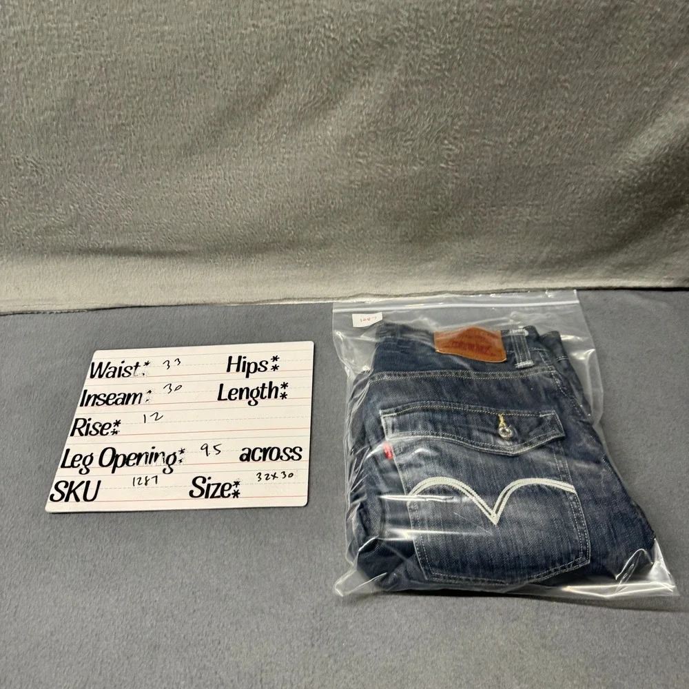 Levi's 569 Jeans Mens 32x30 Loose Straight Blue Denim Flap Pockets Classic